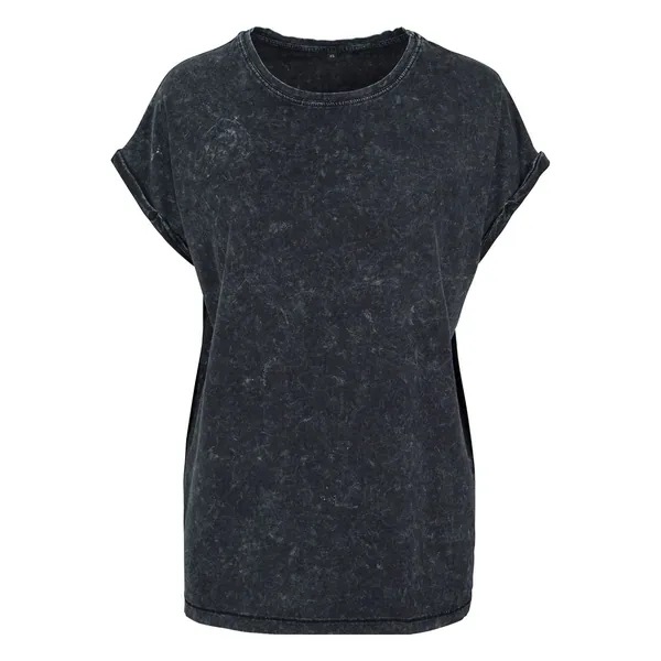 Women's acid washed extended shoulder tee